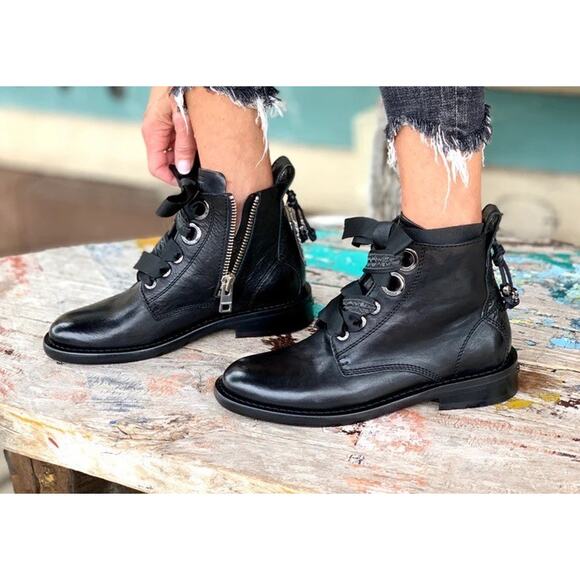 ZADIG & VOLTAIRE Laureen Roma Punk Ankle Boots •Women 39/8.5•Black Leather Skull - Picture 2 of 15
